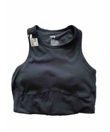 MTA Sports Bra Black Removeable pads Ribbed Sports Bra Size Small Medium... - $12.19