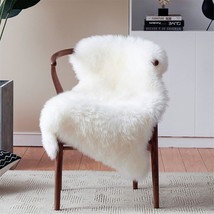 White Faux Fur Chair Seat Covers Fluffy Shag Sheepskin Bedside Rugs Throw Washab - £28.76 GBP