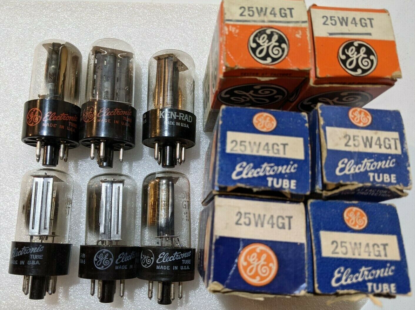 Primary image for 25W4GT Six (6) GE Tubes NOS NIB (1 is GE-Made Ken-Rad)