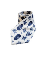 Kings Collection Men Formal Skull Pattern Ties Polyester White Neck Tie - $25.96 CAD