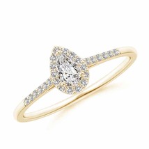 ANGARA Diamond Pear-Shaped Halo Engagement Ring with Accents (IJI1I2, 0.33 Ctw) - £1,026.30 GBP