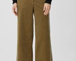 Eileen Fisher Organic Cotton Stretch Corduroy Wide-Leg Pant Tan Large 14... - $68.30