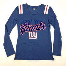 NFL Team Apparel NY Giants Womens Blue Long Sleeve Medium V Neck Shirt - $17.81