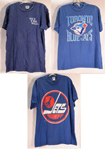 Mens Vintage Blue Lot Of 3 T-Shirts Graphic Print L XL Logo7 Vans Smart tee - $34.65