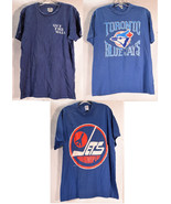 Mens Vintage Blue Lot Of 3 T-Shirts Graphic Print L XL Logo7 Vans Smart tee - $47.39 CAD