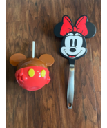 new Disney World Mickey Minnie Mouse Water Bottle Tumbler &amp; Flex Turner ... - $34.54 CAD