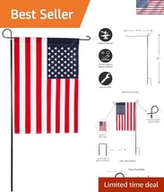 Weather-Resistant Black Iron Flag Stand - Tall 7ft for Patio and Memorials - $58.50