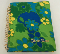 Vintage bright color groovy flower cover spiral bound photo album pictur... - £15.44 GBP