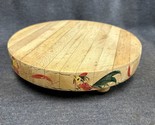 Early 70’s Wooden Cutting Board Painted Rooster Design Mid Century Modern - $16.83