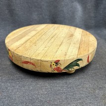 Early 70’s Wooden Cutting Board Painted Rooster Design Mid Century Modern - £13.18 GBP