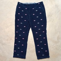 Vineyard Vines Blue Corduroy Christmas Holiday Whale Santa Pants - Size ... - $29.95