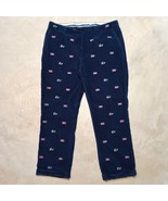 Vineyard Vines Blue Corduroy Christmas Holiday Whale Santa Pants - Size ... - $40.96 CAD