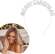 Christmas Headband Rhinestone Hairband Xmas Headpiece Christmas Costume Hair Acc - £17.38 GBP
