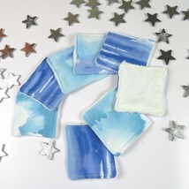 NEW- Set of 8 handmade make-up remover pads, super soft, washable reusable, sky - £12.15 GBP