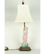 Guanyin Tischleuchte 20th Jahrhundert Chinesisch Geschnitzte Rose Quarz ... - $886.44 CAD