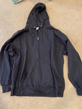 Hanes Ecosmart® Full-Zip Hooded Sweatshirt XL X Large Black - £16.99 GBP