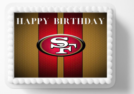 San Francisco 1/4 sheet Edible Cake Topper Party Edible Cake Football Image - £11.33 GBP+