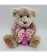 Gund Plush Teddy Bear #45127 12” Seated Pink Roses Valentine Sweetheart ... - $29.55 CAD