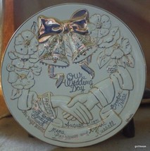 Vintage Plate Our Wedding Day August 7 1971 Hand Inscribed Gold Accents 10.25 - £10.92 GBP