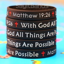 With God All Things Are Possible Wristbands Matthew 19:26 Silicone Brace... - £5.43 GBP+