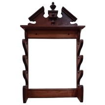 4 Place Sword Rack with Pediment Top, Solid Alder wood dark cherry finish - $149.00