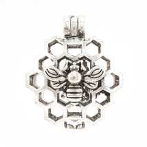 Honeybee Locket Pendant Antiqued Silver Diffuser Aromatherapy Bead Cage Bee - £2.45 GBP