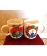 Two Christmas Decorated Coffee Mugs (#2797) - £12.50 GBP