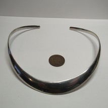 Heavy All Solid 925 Sterling Silver Modernist Choker Collar Necklace  39.8 Grams - $98.99