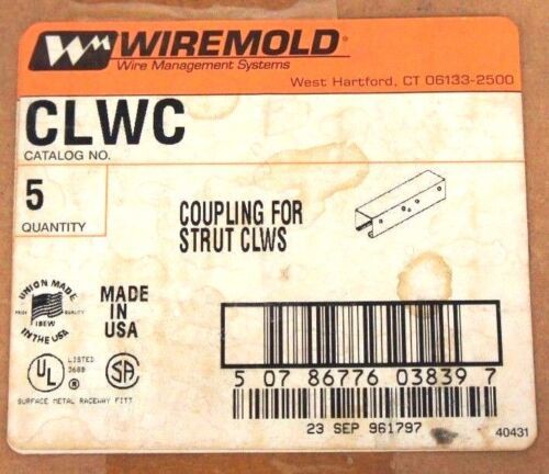 BOX OF 5 NEW WIREMOLD CLWC COUPLING FOR STRUT CLWS - £31.97 GBP