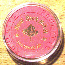 (1) Hard Rock Casino ROULETTE Chip - Red - Piano - LAS VEGAS, Nevada - £7.15 GBP