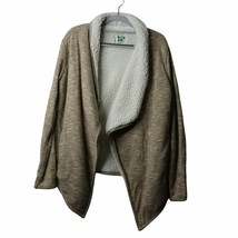 GreenTea Jacket Women Large Beige Polyester blend fluffy - £17.75 GBP