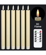 The Genswin Flameless Ivory Taper Candles Flickering With 10-Key Remote,... - £25.01 GBP