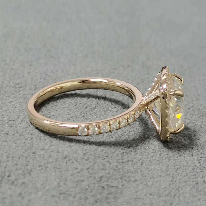 4CT Cushion Moissanite Engagement Ring 925 Silver Half Eternity Engagement Ring  Item image 2