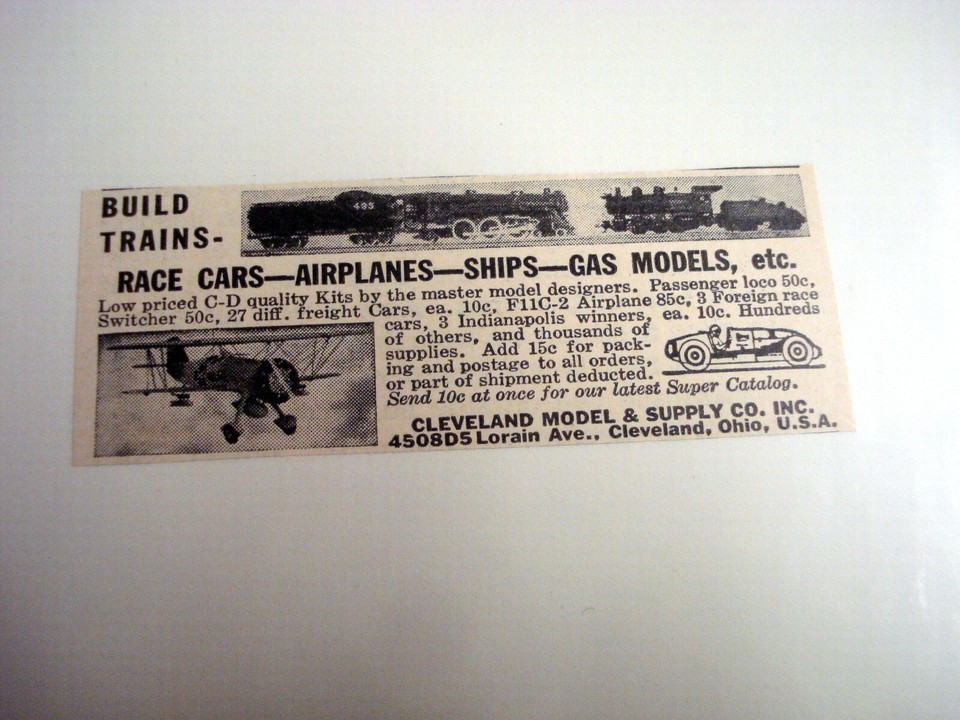 1940 Ad Cleveland Model &amp; Supply Co, Cleveland, Ohio - $7.99