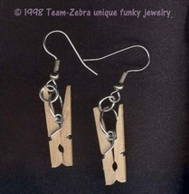 Funky Mini Clothespin Earrings Punk Fetish Cleaning Laundry Maid Costume Jewelry - £5.41 GBP