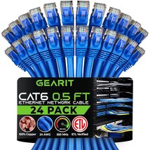 Cat 6 Ethernet Cable 0.5 ft 6 Inch 24 Pack Cat6 Patch Cable Cat 6 Patch ... - $68.51