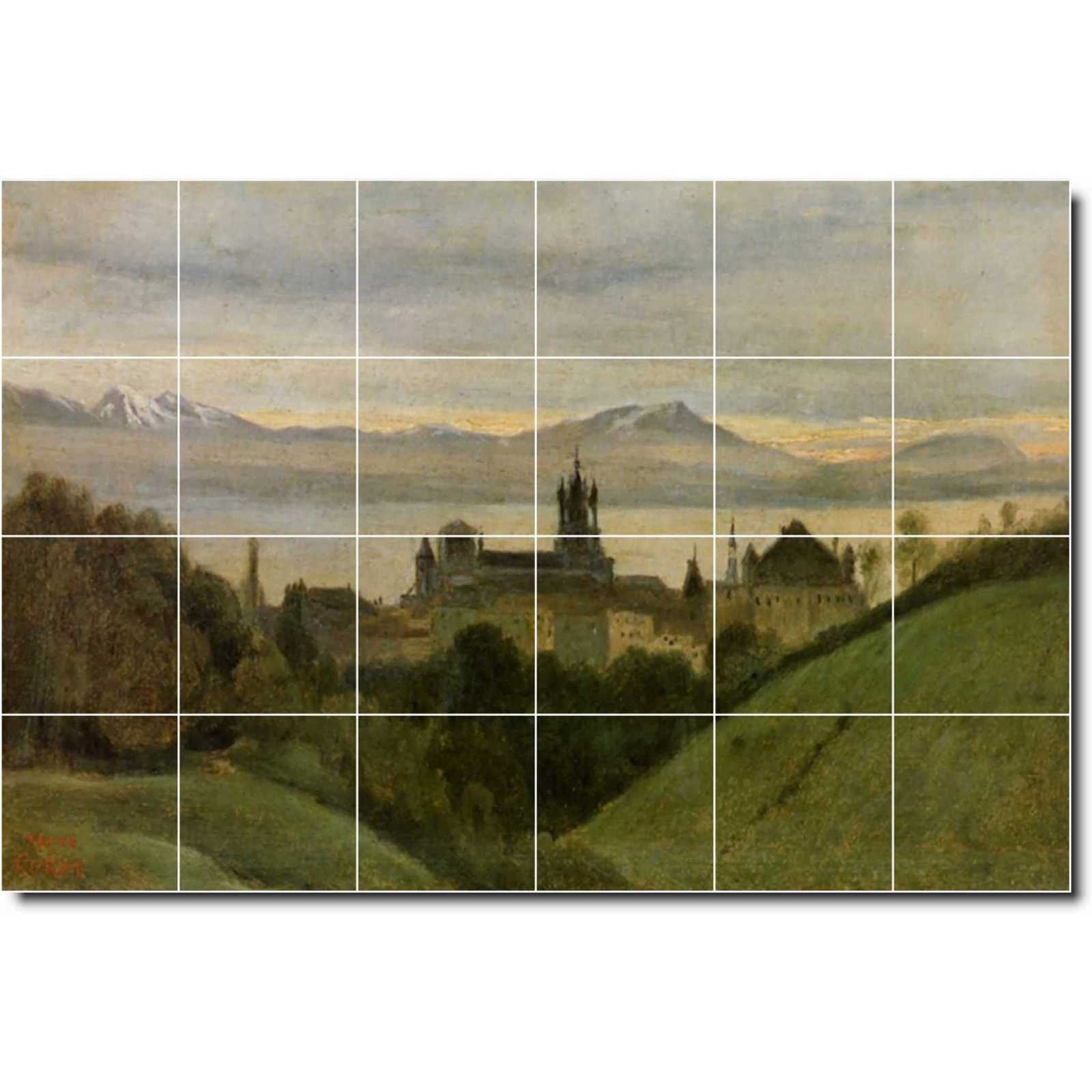 Corot jean between lake geneva and the alps