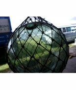 Vintage Large Japanese Blown Glass Fishing Float Aqua Green Buoy Ball 12... - $241.74 CAD