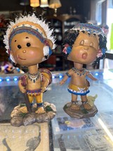 Bobble Heads Indian feathers in their hair Boy &amp; Girl - £44.12 GBP