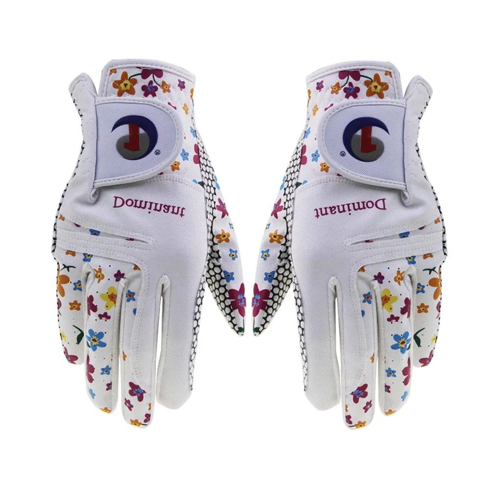 Sporting Golf Glove Women Ladies Pair Cool Leather Both Hand Summer Floral Color - £32.16 GBP