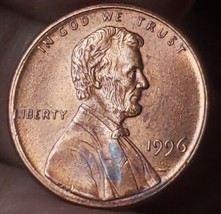 1996 Lincoln Cent L On Rim Letters On Rim On Reverse Free Shipping  - £5.45 GBP