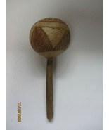 VINTAGE HAND CARVED PAINT DECORATED GOURD RATTLER MARACA ST THOMAS - £8.00 GBP