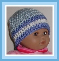 Preemie Boys Hat In Shades Of Blue, Preemie Beanies Made In USA - £5.02 GBP