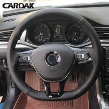 Diy Black Artificial Leather Steering Wheel Cover for Volkswagen Golf Mk7 Polo - £23.44 GBP