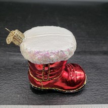 OWC Handblown Santa Boot Glass Christmas Tree Ornament Old World Christmas - $12.86