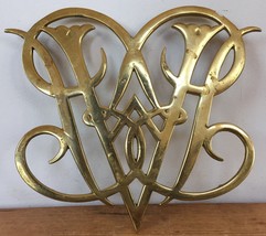 Vintage 1950 Solid Brass Colonial Williamsburg Queen Ann Cypher Trivet C... - $39.59