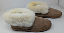 Hammacher Schlemmer Women&#39;s Large Australian Sheepskin Booties Slippers Shoes - £30.62 GBP