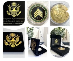 US ARMY &quot; SERGEANT E-5 &quot; Challenge Coin With Special Velvet Case - $26.95