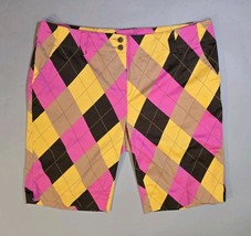 Loudmouth Golf Shorts Women&#39;s 12 Tennis Pickleball Activewear Argyle 11&quot;... - $32.58