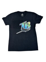 Tampa Bay Devil Rays Vtg Y2K Medium T Shirt Mlb Baseball Black Graphic - $29.58